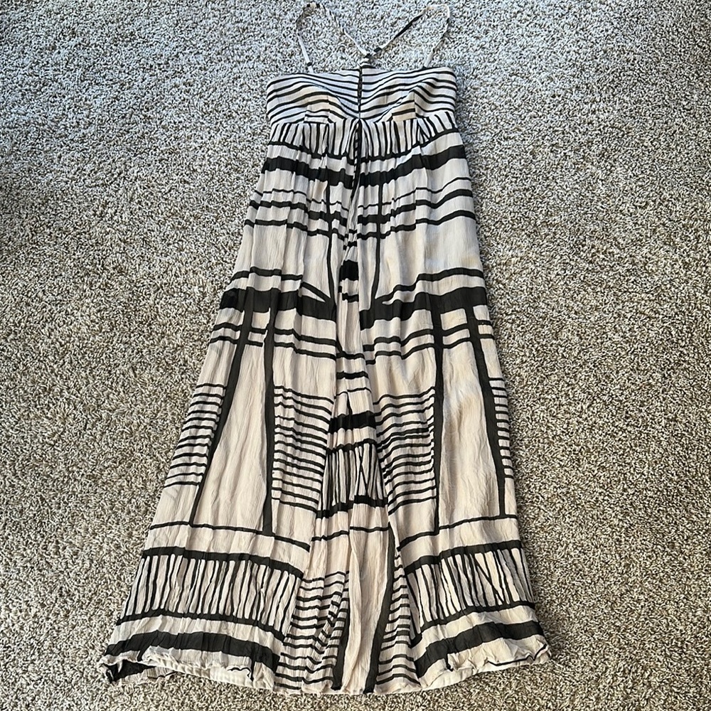Club Monaco Cream and Black Striped Elegant Sundress vacation